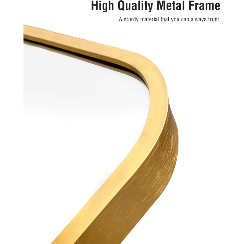 Full Length Mirror, Floor Mirror with Stand, 18"X58" Large Mirror, Wall Mirror Full Length, Gold Floor Length Mirror, Gol