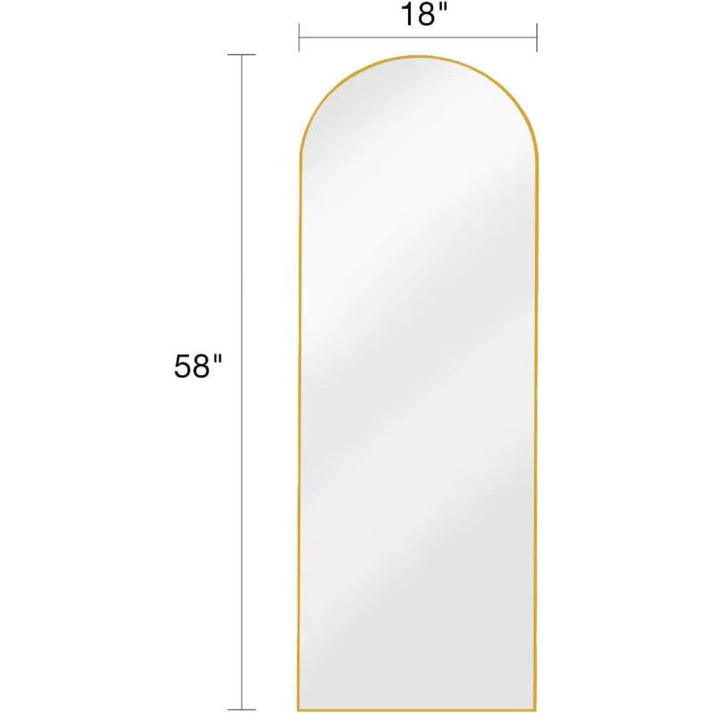 Full Length Mirror, Floor Mirror with Stand, 18"X58" Large Mirror, Wall Mirror Full Length, Gold Floor Length Mirror, Gol