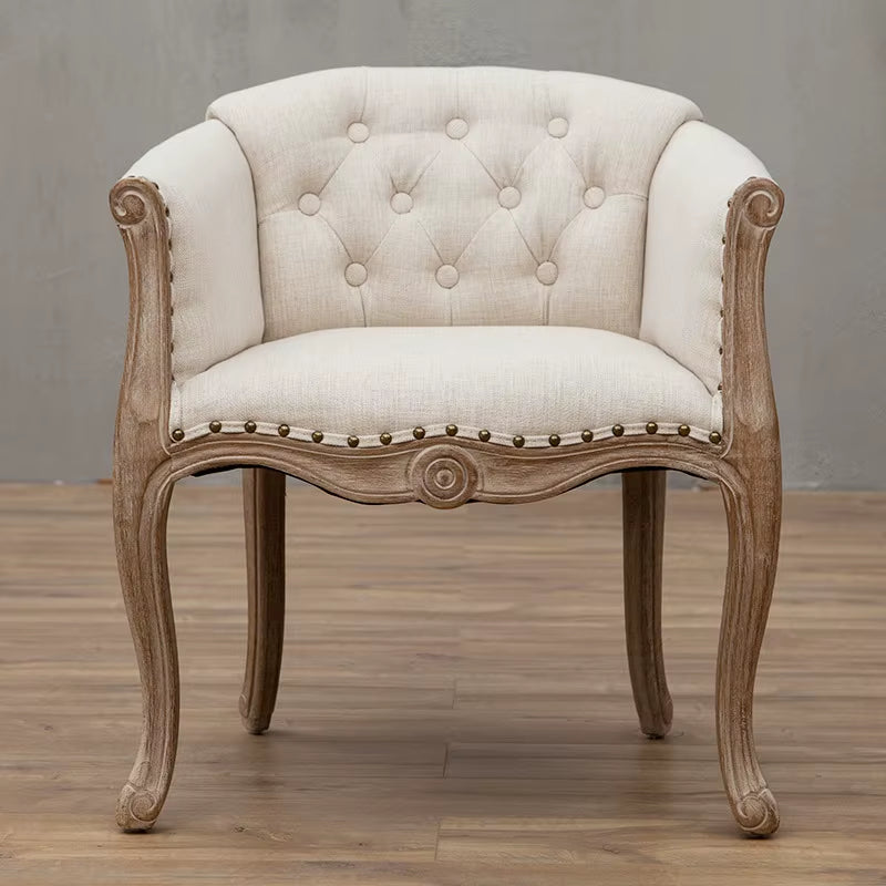 Joylove Leisure Sofa Chair Solid Wood Antique Study Chair European Hotel Dining Chair American Desk Single Balcony Chair