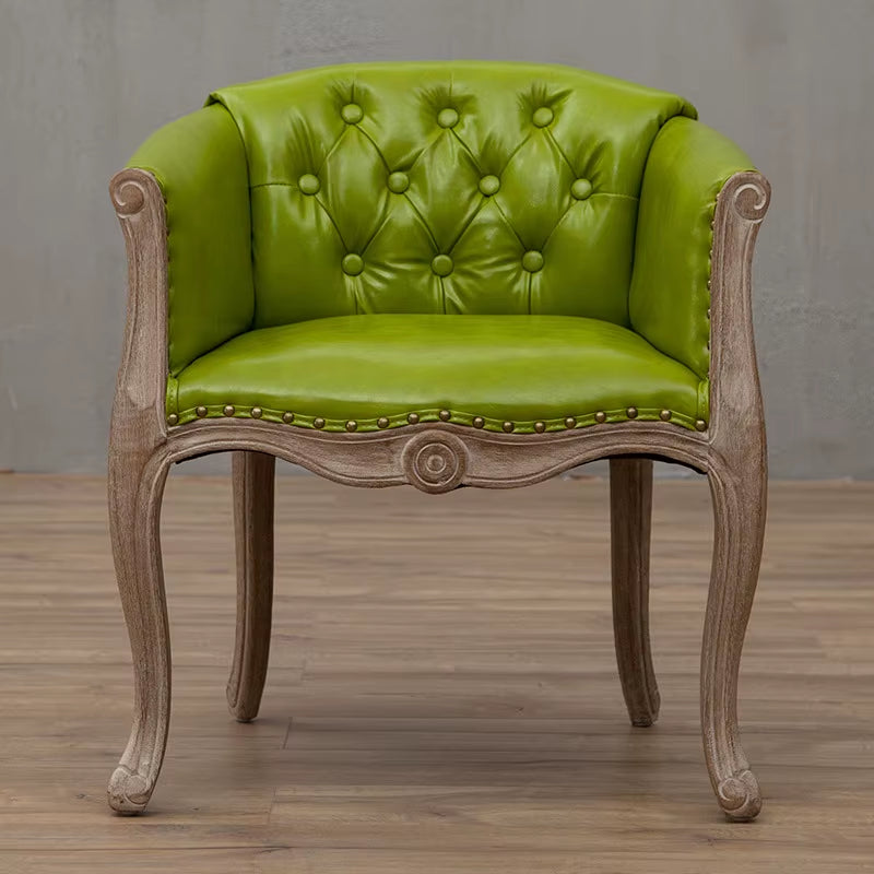 Joylove Leisure Sofa Chair Solid Wood Antique Study Chair European Hotel Dining Chair American Desk Single Balcony Chair