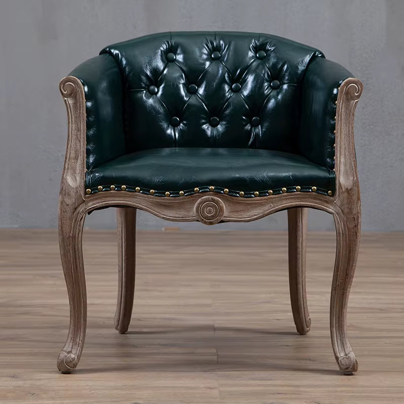 Joylove Leisure Sofa Chair Solid Wood Antique Study Chair European Hotel Dining Chair American Desk Single Balcony Chair