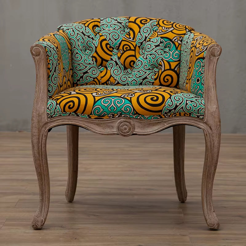 Joylove Leisure Sofa Chair Solid Wood Antique Study Chair European Hotel Dining Chair American Desk Single Balcony Chair