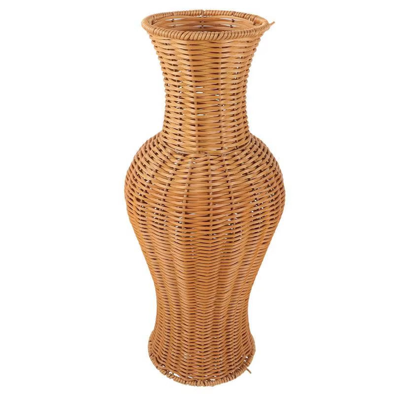 Rattan Woven Flower Vase Rustic Flower Arrangement Containers Large Floor Vase Decorative Imitation Wicker Floor Vase Tall