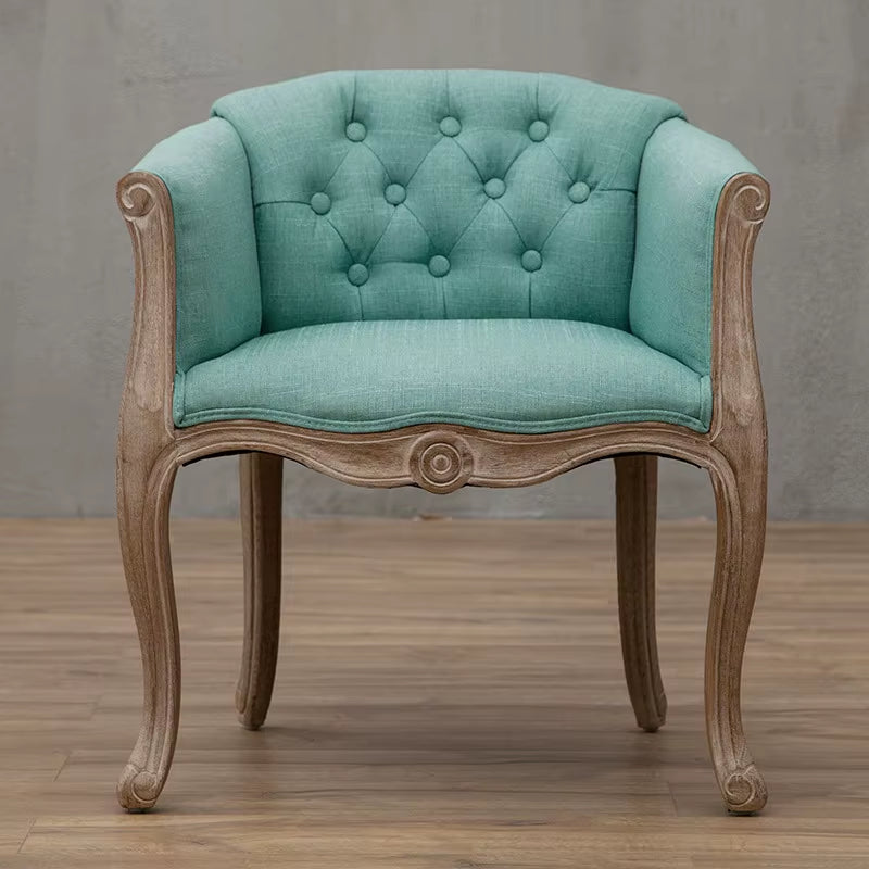 Joylove Leisure Sofa Chair Solid Wood Antique Study Chair European Hotel Dining Chair American Desk Single Balcony Chair
