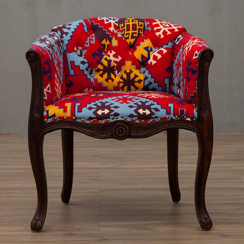 Joylove Leisure Sofa Chair Solid Wood Antique Study Chair European Hotel Dining Chair American Desk Single Balcony Chair
