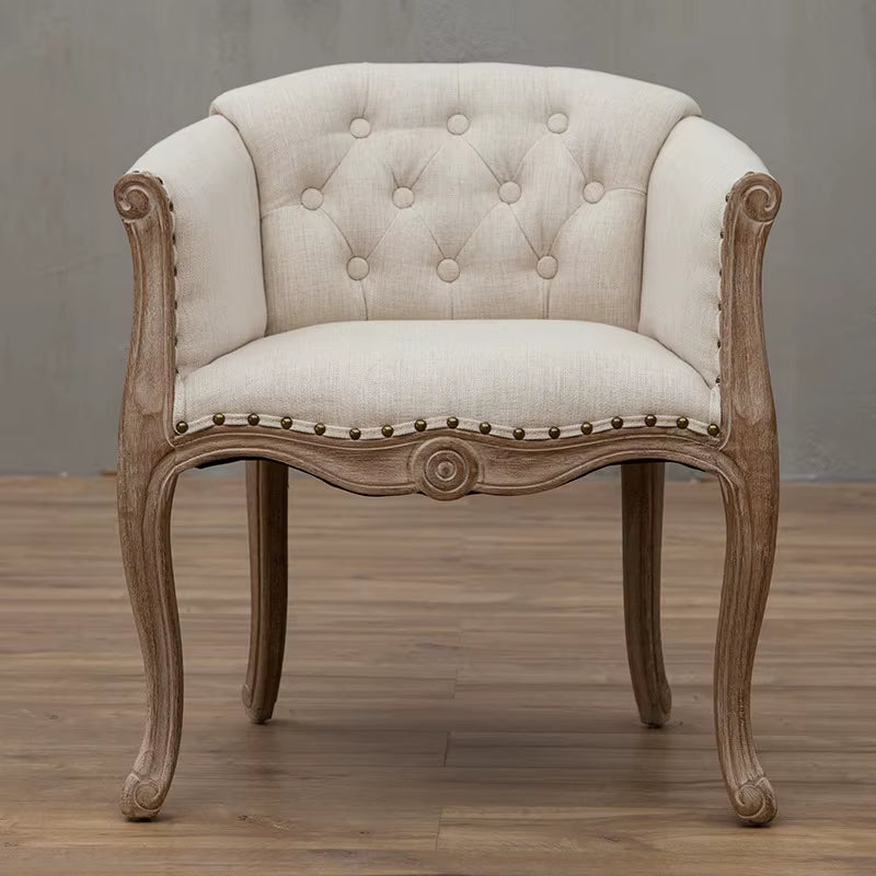 Joylove Leisure Sofa Chair Solid Wood Antique Study Chair European Hotel Dining Chair American Desk Single Balcony Chair