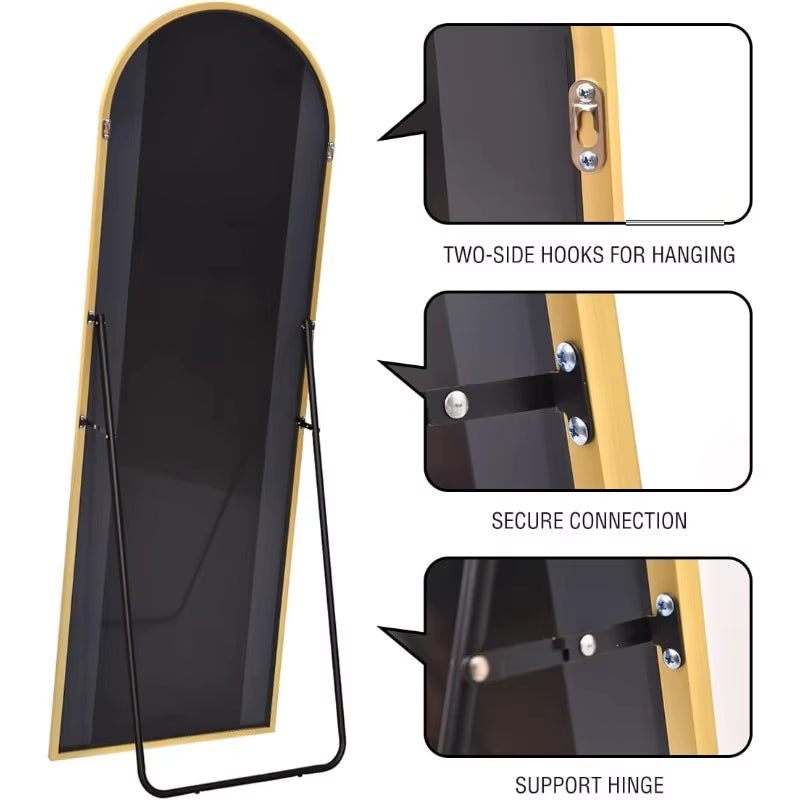 Full Length Mirror, Floor Mirror with Stand, 18"X58" Large Mirror, Wall Mirror Full Length, Gold Floor Length Mirror, Gol