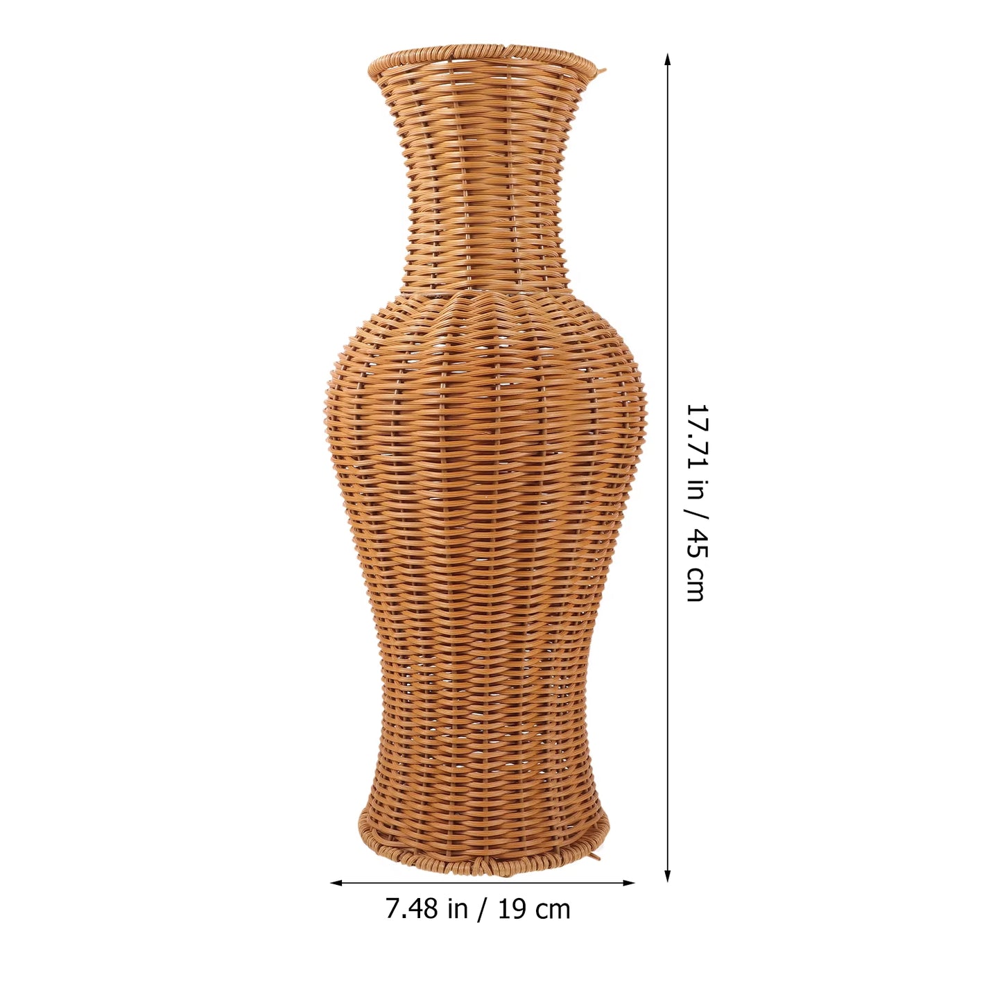 Rattan Woven Flower Vase Rustic Flower Arrangement Containers Large Floor Vase Decorative Imitation Wicker Floor Vase Tall