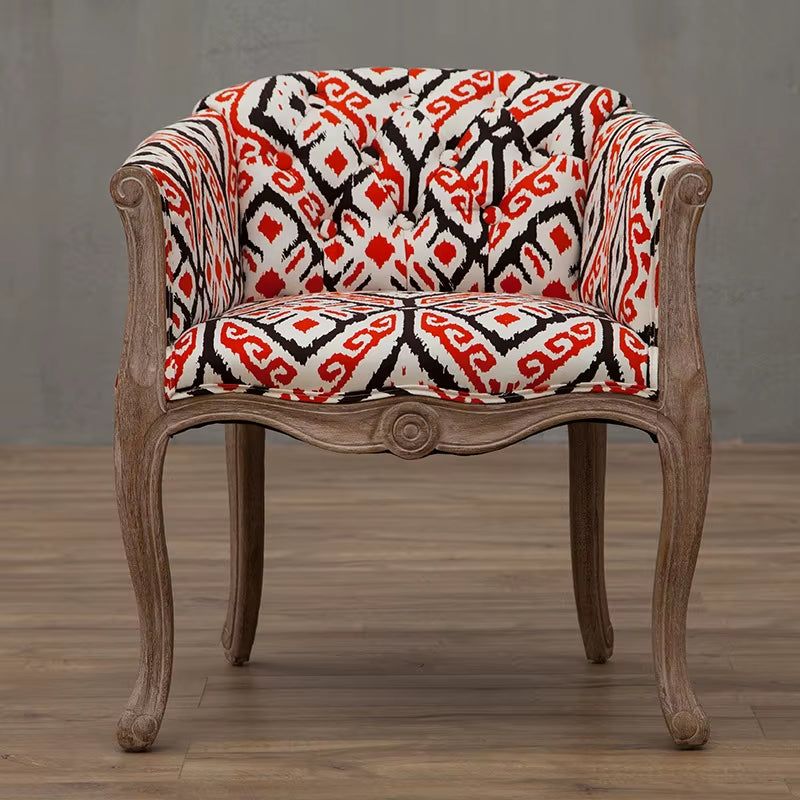 Joylove Leisure Sofa Chair Solid Wood Antique Study Chair European Hotel Dining Chair American Desk Single Balcony Chair