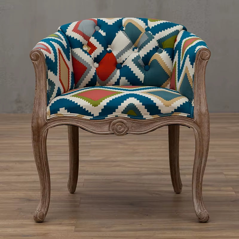 Joylove Leisure Sofa Chair Solid Wood Antique Study Chair European Hotel Dining Chair American Desk Single Balcony Chair