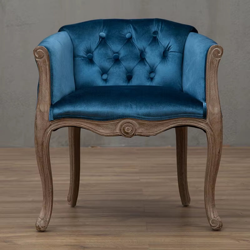 Joylove Leisure Sofa Chair Solid Wood Antique Study Chair European Hotel Dining Chair American Desk Single Balcony Chair