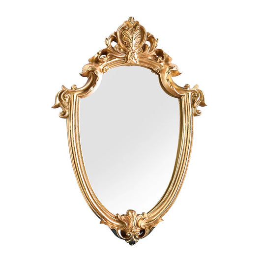 Vintage Makeup Mirror Gold Frame Mirror Decorative Wall Hanging Mirror Small Nordic Retro Decoration Mirror Makeup Wedding Gift