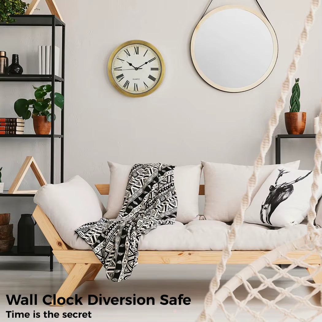 Vintage Wall Clock Hidden Storage Compartment Plastic Clock Secret Clock Wall Clock Safe Money Jewelry Valuables Storage Box