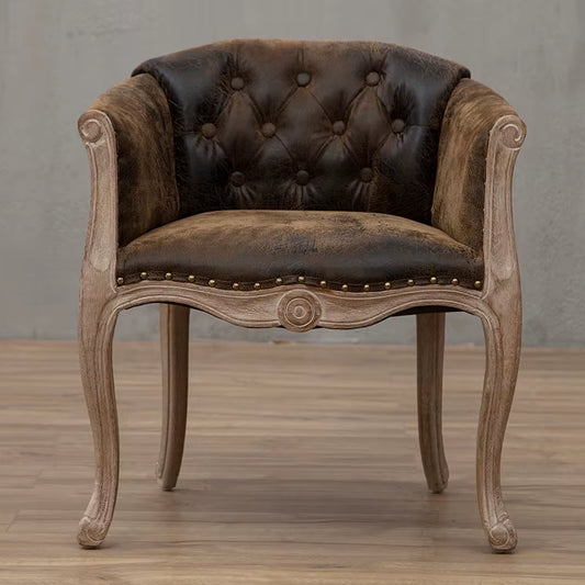 Joylove Leisure Sofa Chair Solid Wood Antique Study Chair European Hotel Dining Chair American Desk Single Balcony Chair